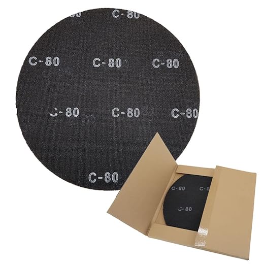 Discos de lijado de piso de malla, carburo de silicio negro, de 17", grano 80