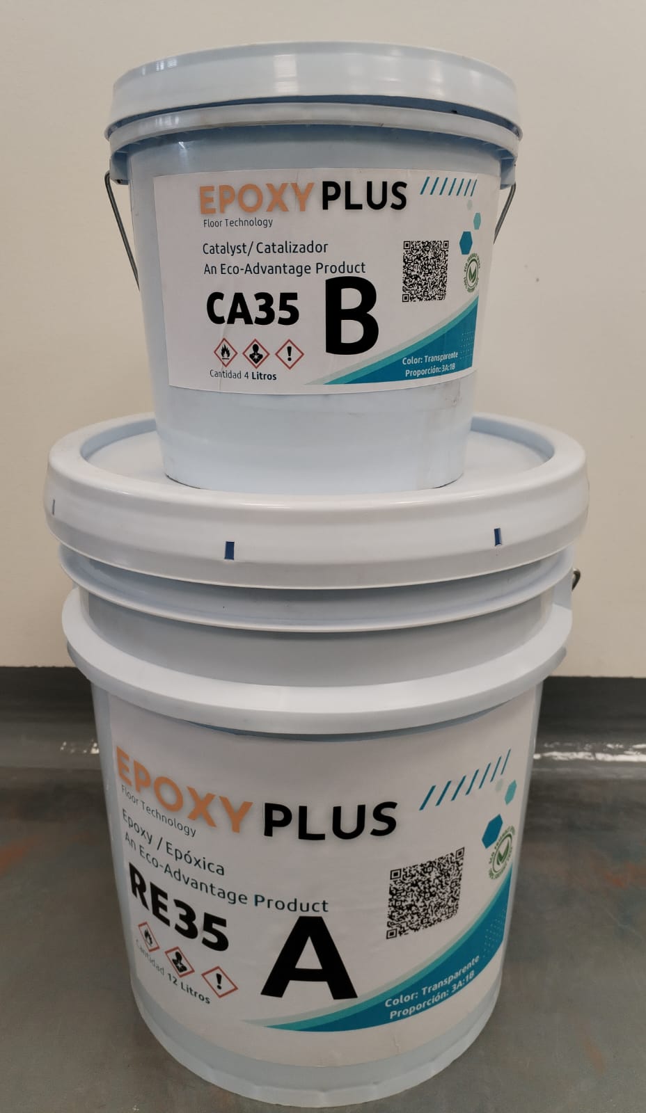 Kit Epoxy Plus RE35 transparente para primario y bacheo de 16 litros