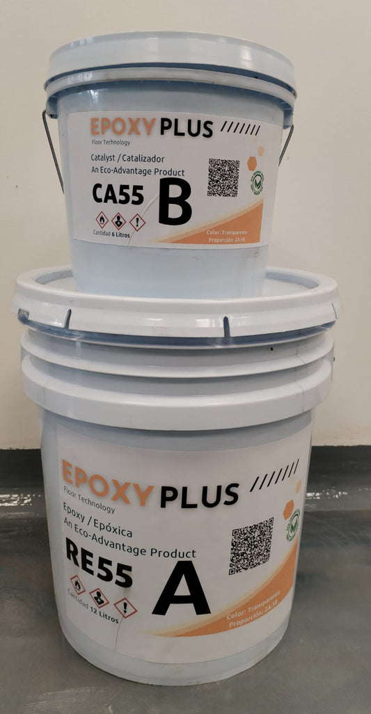 Kit Epoxy Plus RE55 Para acabado 18 LTS TRANSPARENTE