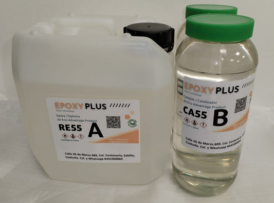 Kit Epoxy Plus RE55 Para acabado 6 LTS TRANSPARENTE